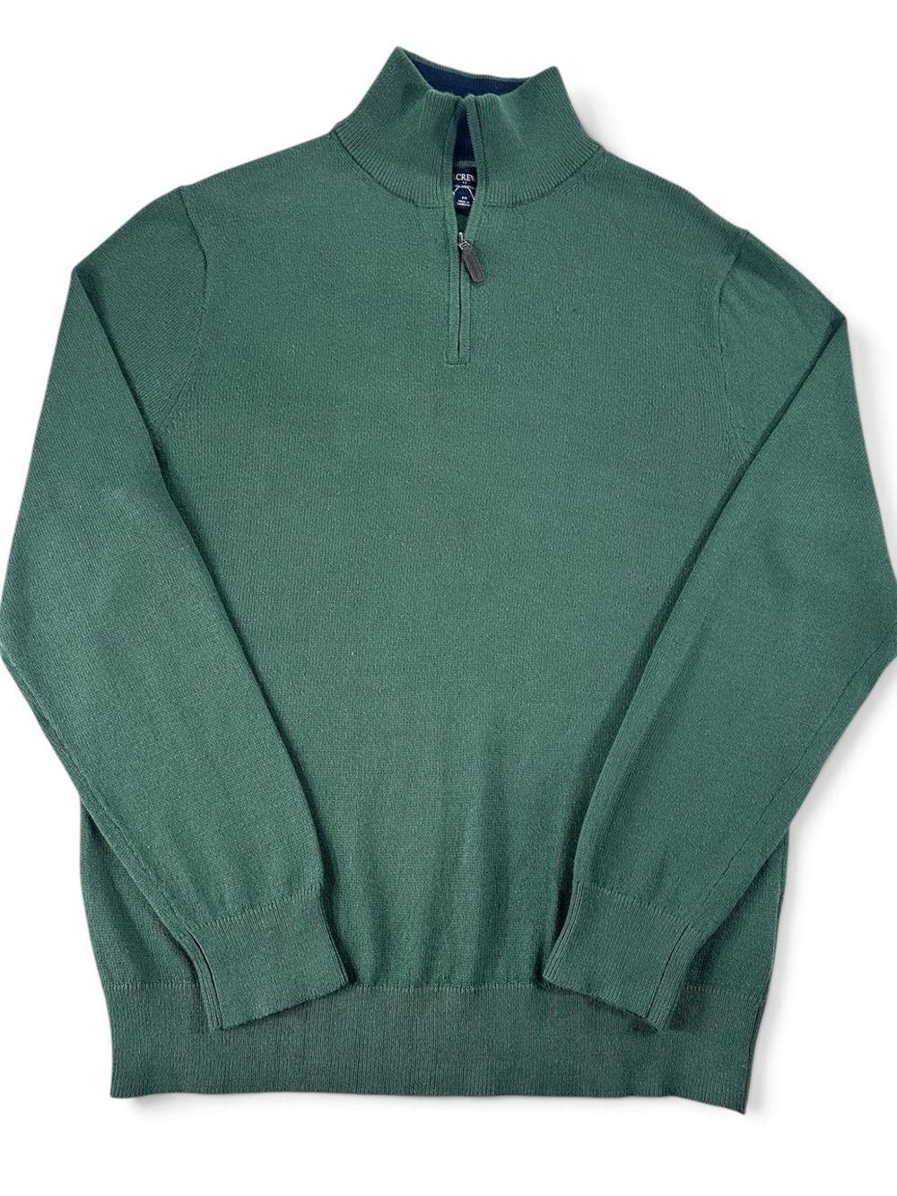 J. Crew Men's M Green Cotton Half-Zip Sweater NWT